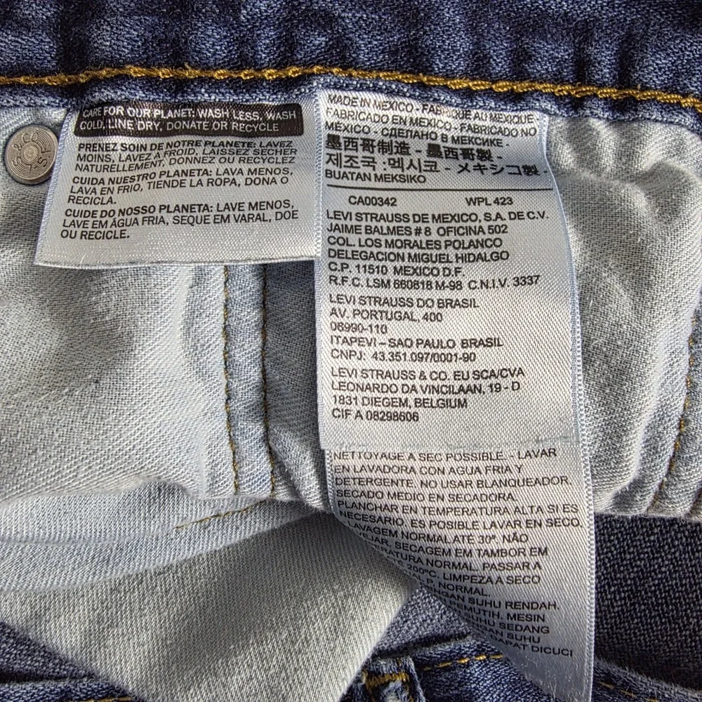 Levis 514 Mens Straight Fit Jeans 36x34 Measures 34x33 Med Wash Denim Distressed